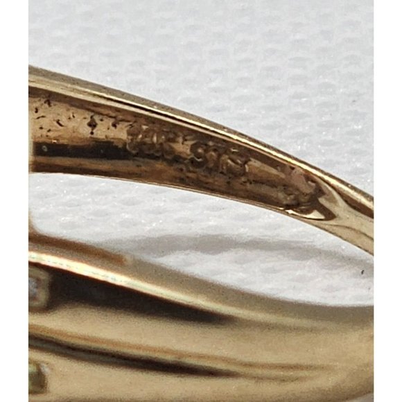 14K YELLOW GOLD TOURMALINE & DIAMOND RING SIZE 5.5 - Picture 7 of 8